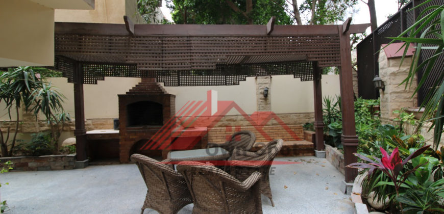 Ground floor with beautiful garden for rent in maadi degla