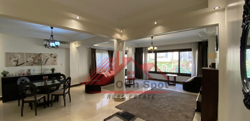 Bright new ground floor for rent in maadi sarayat