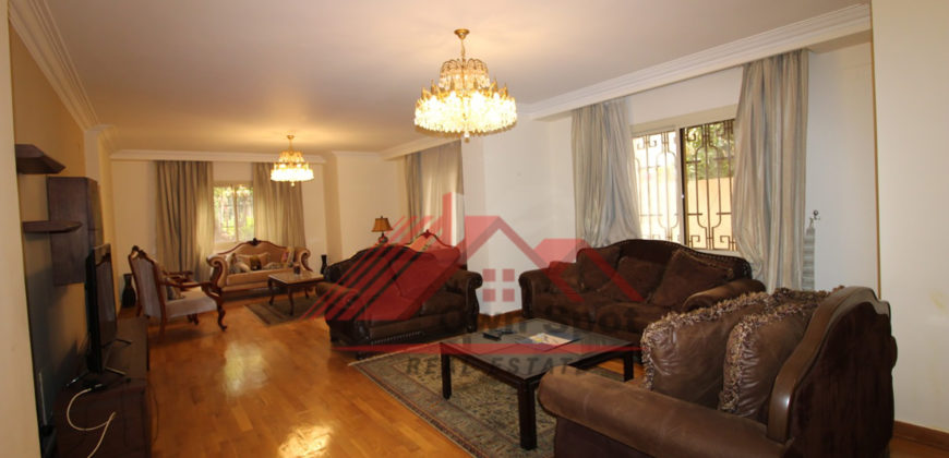 Ground floor with beautiful garden for rent in maadi degla