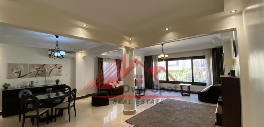 Bright new ground floor for rent in maadi sarayat